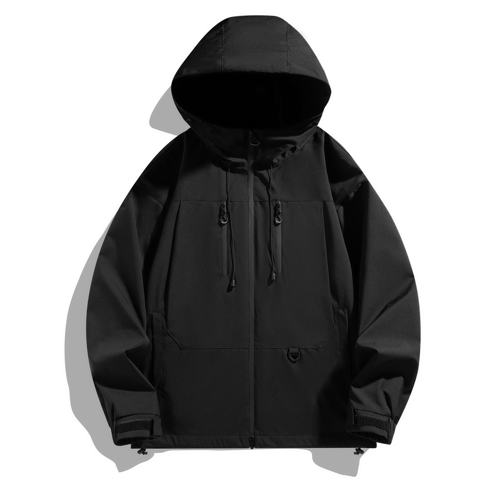 Men's autumn jacket long-sleeved, zip-up, casual, plus-size, lightweight, solid color, with pockets, stand-up collar, outdoor-ready - Image 3