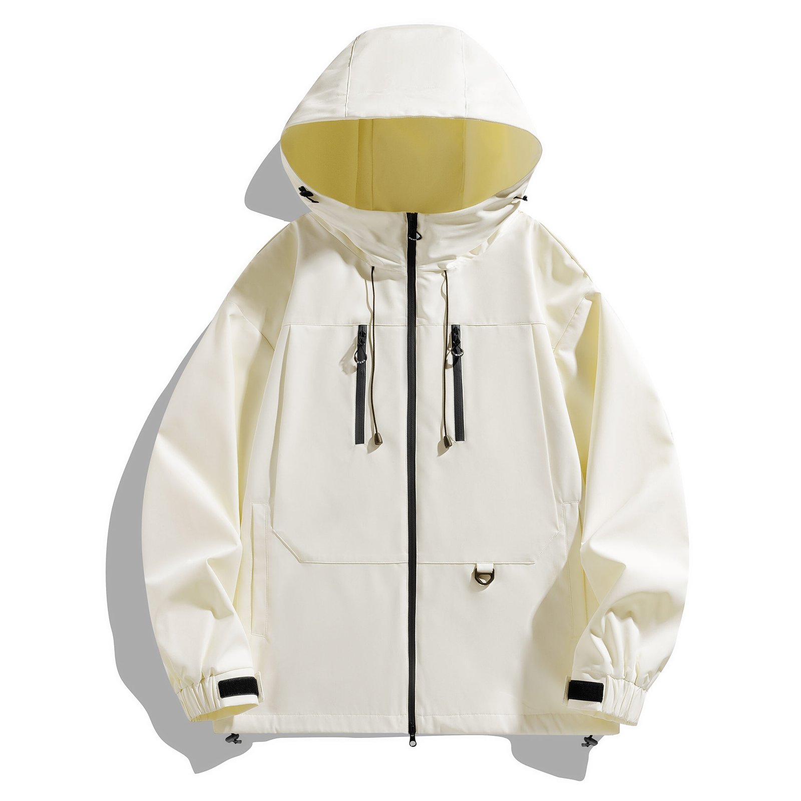 Men's autumn jacket long-sleeved, zip-up, casual, plus-size, lightweight, solid color, with pockets, stand-up collar, outdoor-ready - Image 2